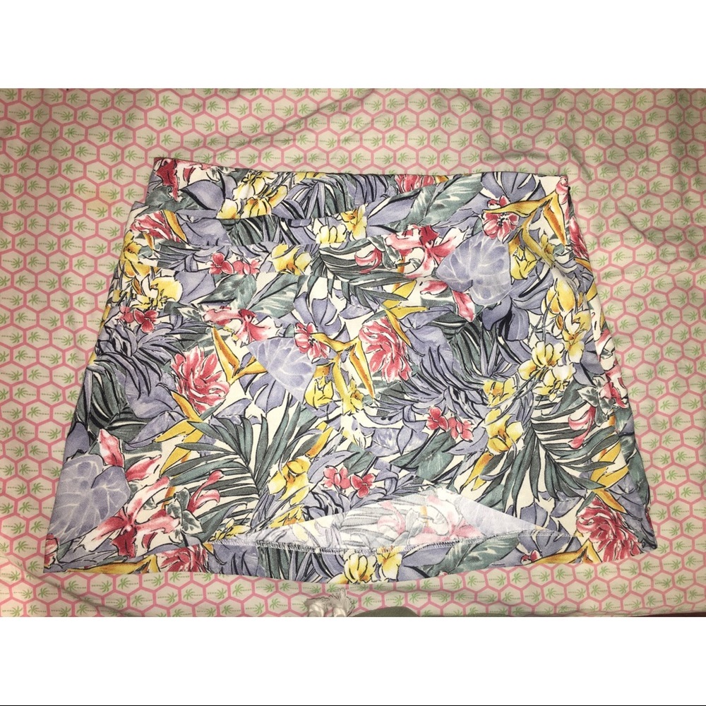 Zara Tropical Print Skirt